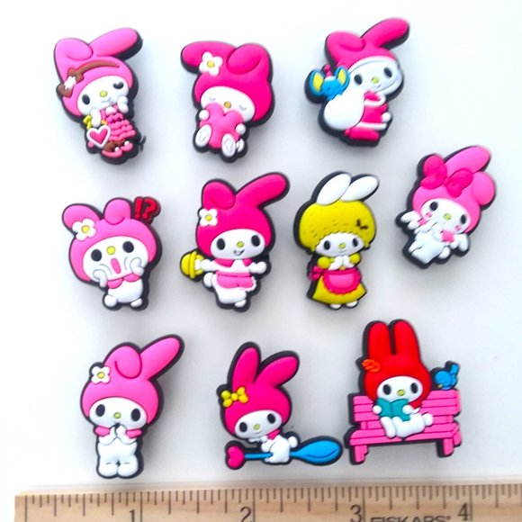Shoe Charms My Melody Sanrio Pink Hello Kitty Kawaii Crocs Jibbitz style Fun NEW - Picture 2 of 2